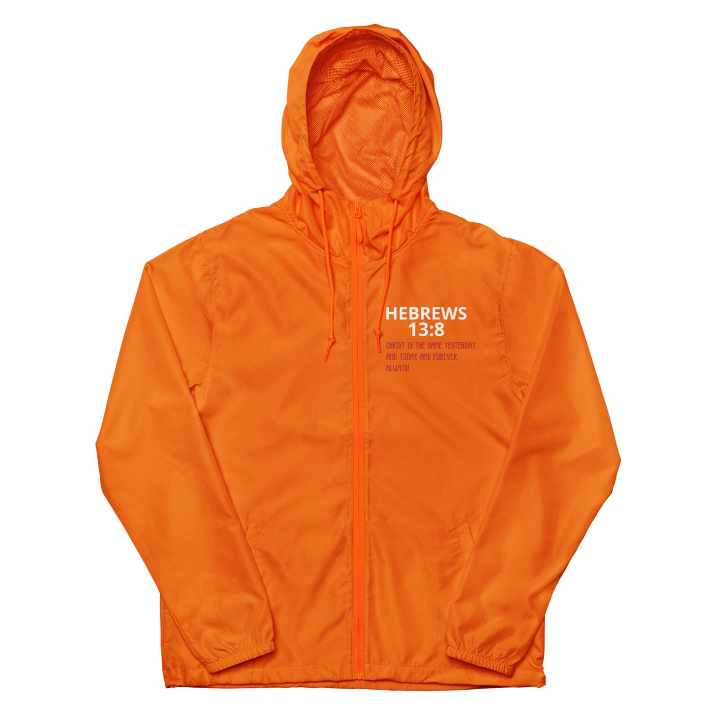 Unisex lightweight zip up windbreaker